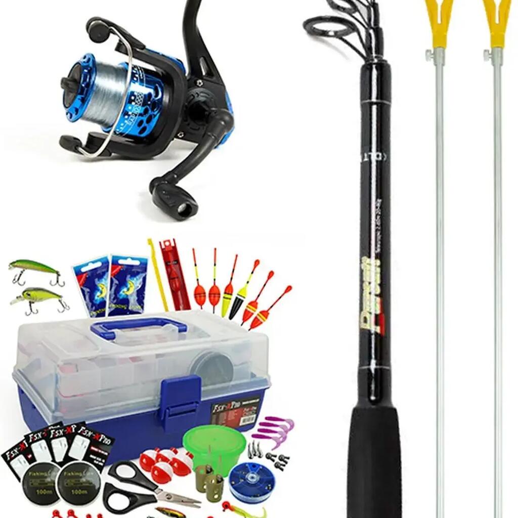 Deluxe Starter Fishing Set - Rod, Reel, Lures and Filled Tackle Box