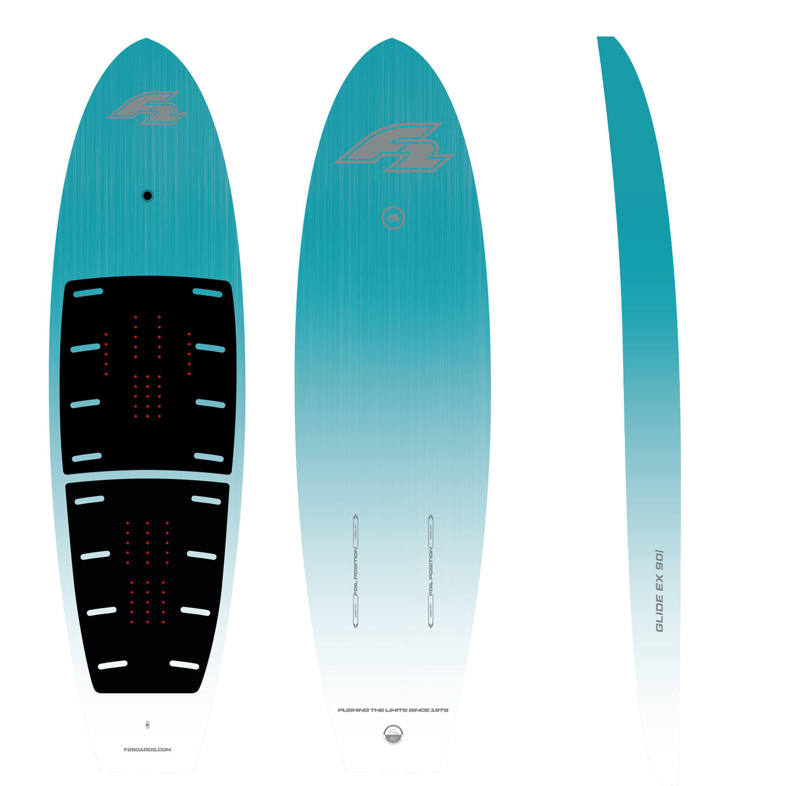 F2  Foil Board Glide Ex Downwind Hardsup 100 l Türkis 1/3