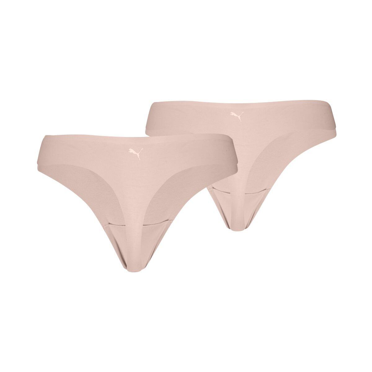 Puma strings femme Invisible Cotton 2-pack rose clair 4/5