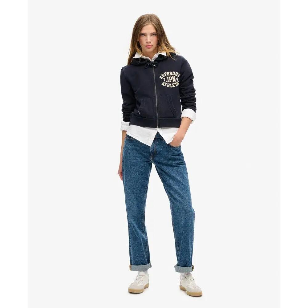 Kurz geschnittener, lässiger Hoodie mit Reißverschluss für Frauen Superdry Athle 3/7