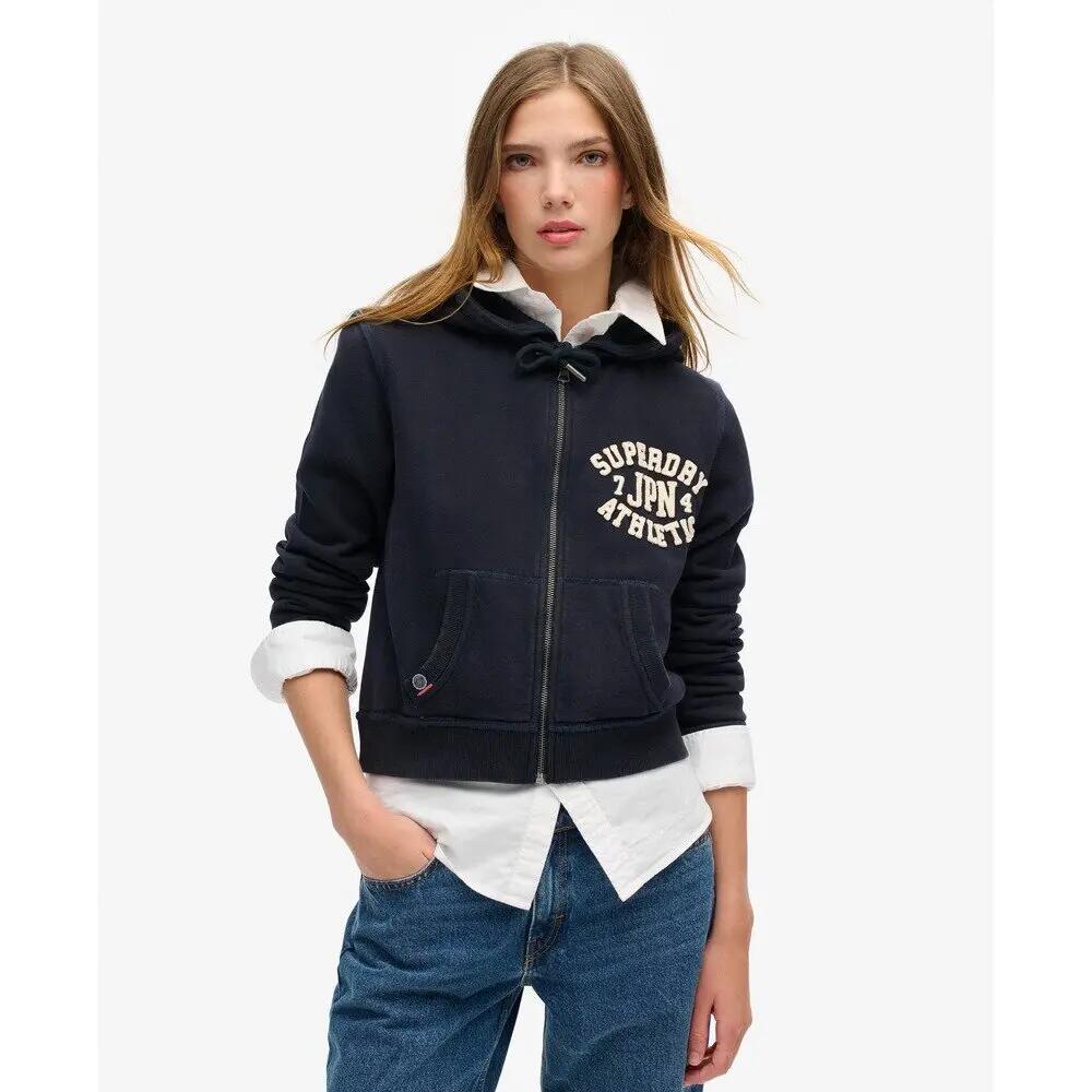 Kurz geschnittener, lässiger Hoodie mit Reißverschluss für Frauen Superdry Athle 2/7