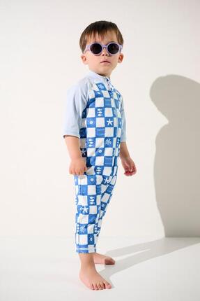 Combinaison de bain manches courtes anti-UV Enfant (2-4 ans) Bleu, Pacific