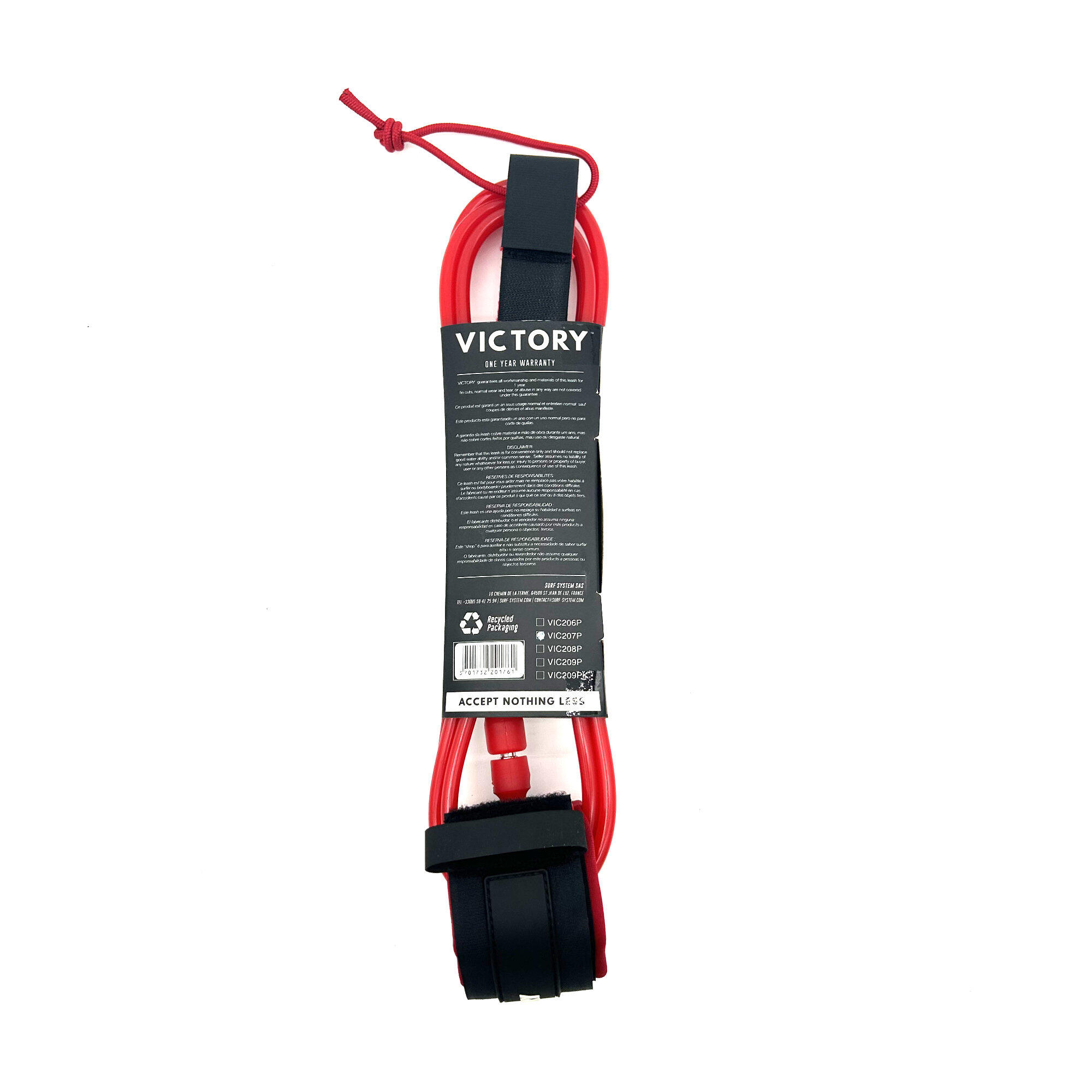 VICTORY - Surf Leash PRO 7' - Matte Red 4/4