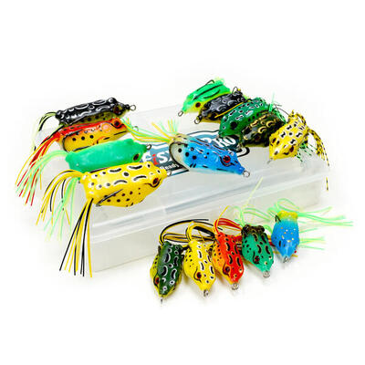 Fish-xpro kunstaas frog voordeel set - 16 delige set voor baars en snoek