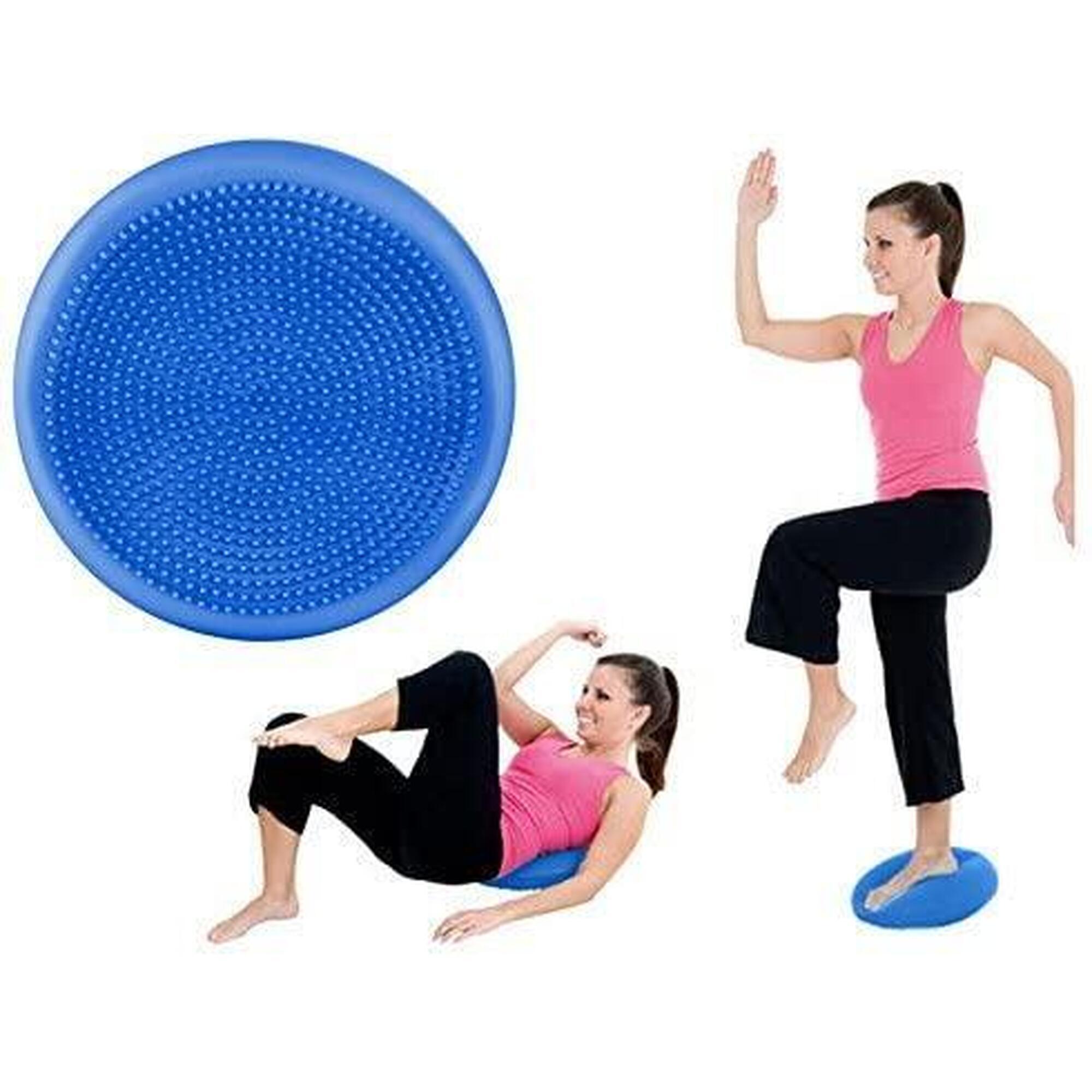Perna masaj,ergonomica fitness, texturata, albastra, 34 cm