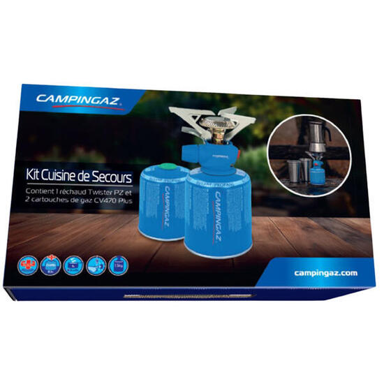 KIT CUISINE DE SECOURS : Réchaud + 2 cartouches de gaz