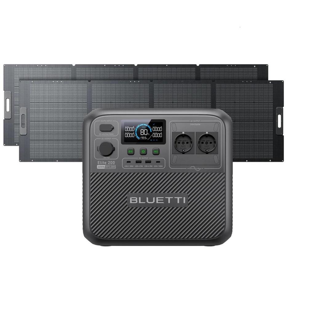 Elite 200 V2 Portable Power Station + 350W Solar panels*2 2073Wh for Camper,Van