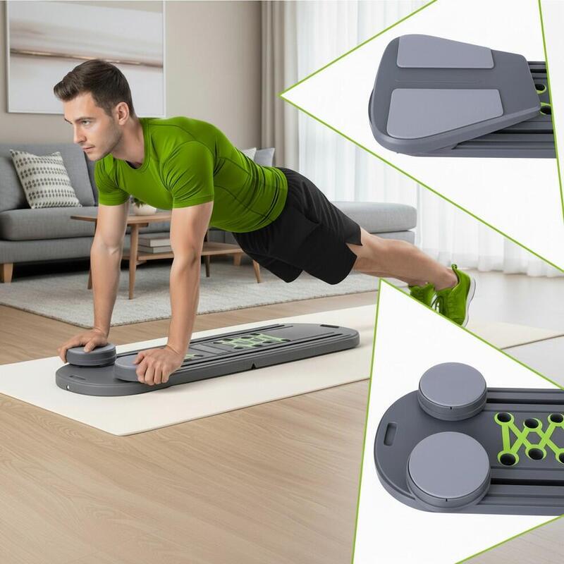 Placa pliabila pilates cu benzi rezistenta, manere flotari, covoras, 97 x 30 cm