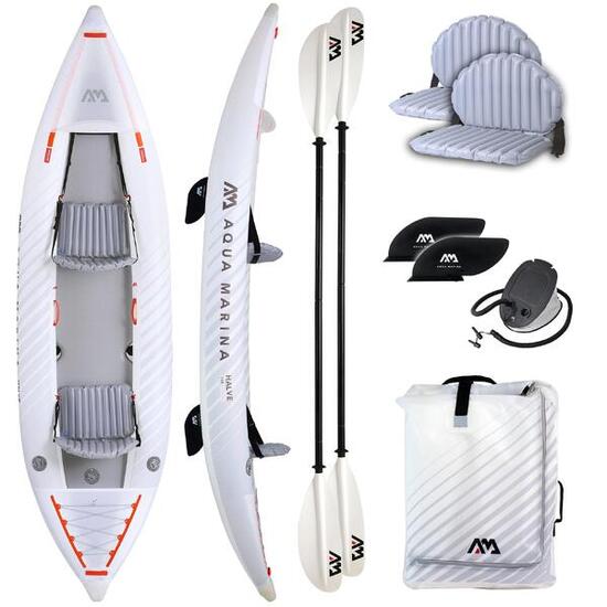 Kayak gonfiabile Aqua Marina Halve 13'1" 2 posti 180 KG + 2x pagaia KP-1