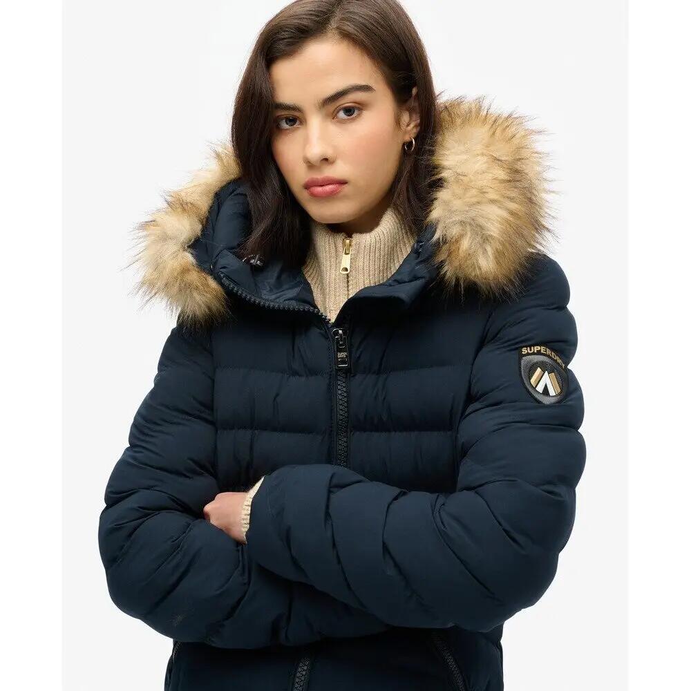 Abrigo largo con capucha de pelaje sintético para mujer Superdry Fuji 5/5
