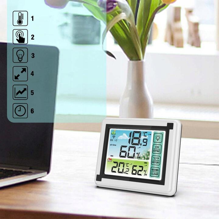 Statie meteo wireless digitala, higrometru , senzor extern, 11x9x 2.5cm