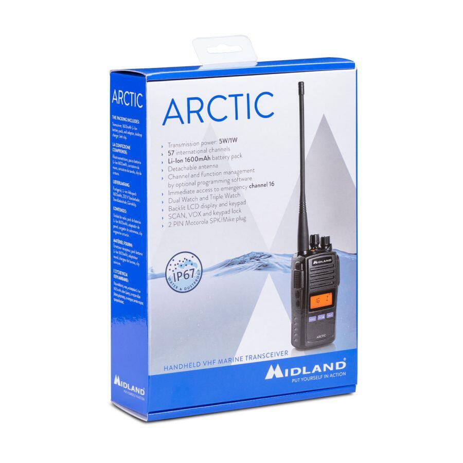 MIDLAND ARCTIC - Radio UHF/VHF Marine, 57 Canaux, IP67, Batterie 1600mAh 3/5