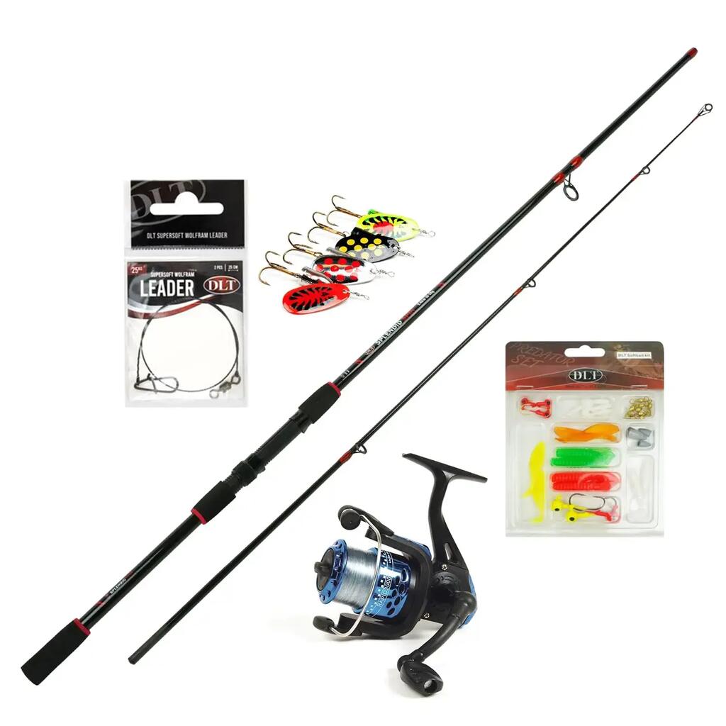 Splendid Spin Fishing Set 2.10 m - Rod, Reel, Spinners, Lures and Rigs
