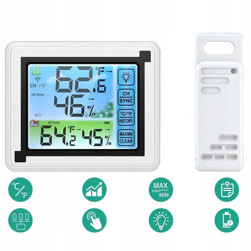 Statie meteo wireless digitala, higrometru , senzor extern, 11x9x 2.5cm