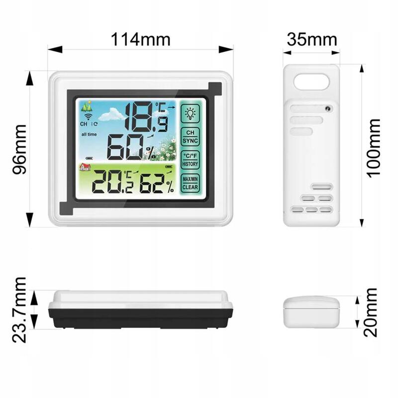 Statie meteo wireless digitala, higrometru , senzor extern, 11x9x 2.5cm