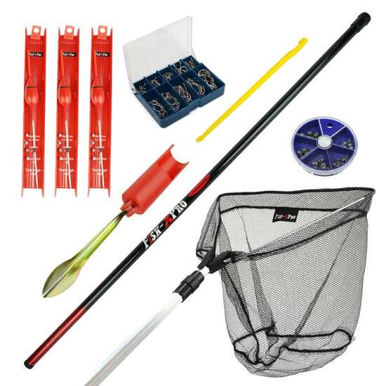 FISH-XPRO Set pêche 3m télescopique + épuisette + accessoires