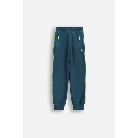 Spodnie dresowe chłopięce Lemon Explore WL6 zielone z lampasami