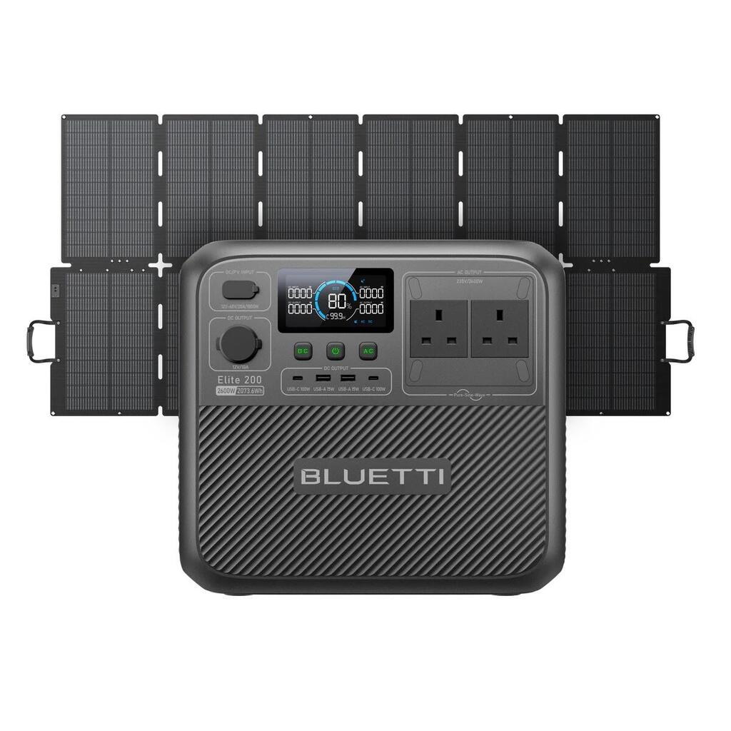 BLUETTI Elite 200 Solar Generator+500W Panel for Home Backup RV Travel,Off-Grid
