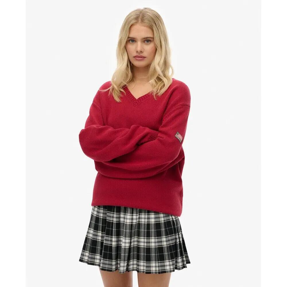 Pull oversized col V femme Superdry 2/6
