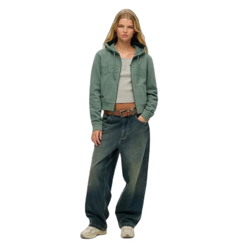 Felpa cropped con cappuccio e zip da donna Superdry Athletic Essentials 3/6