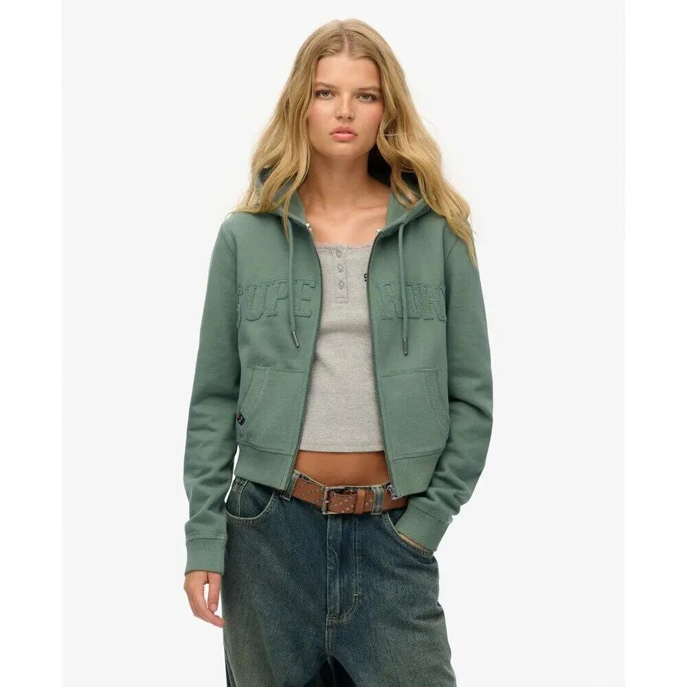 Felpa cropped con cappuccio e zip da donna Superdry Athletic Essentials 2/6