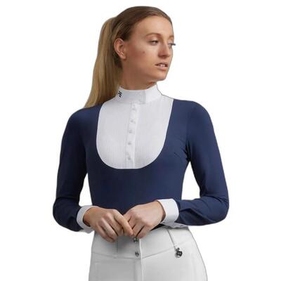 Camicia da equitazione da competizione a maniche lunghe donna Premier Equine Nav