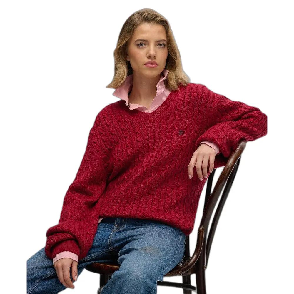 Pull à câbles Col V oversize femme Superdry 4/5