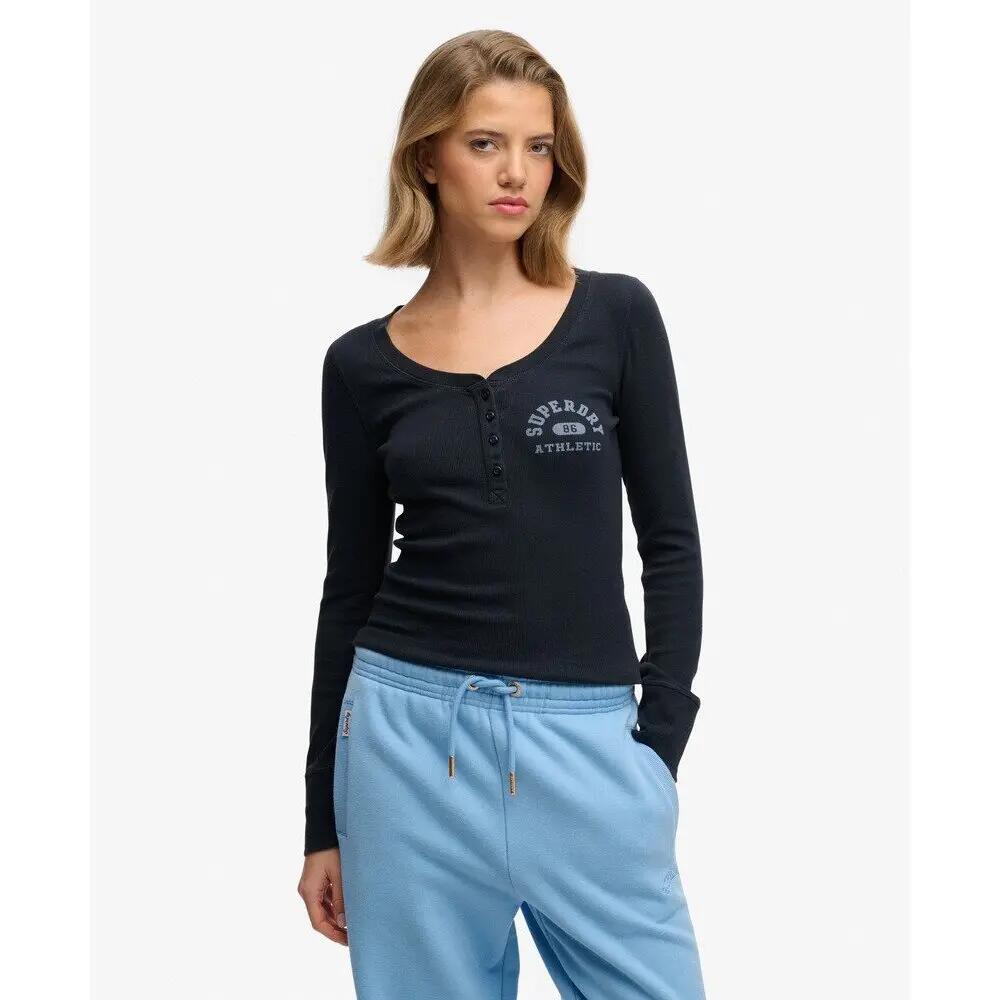 Camiseta de manga larga con botones para mujer Superdry Athletic 2/6