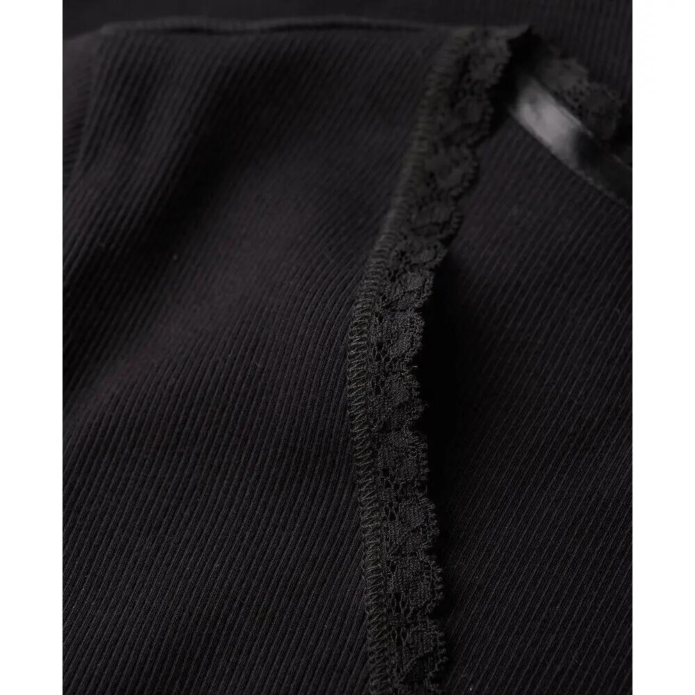 V-Ausschnitt T-Shirt mit Spitzenrand für Frauen Superdry Essential 6/6