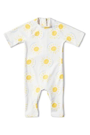 Combinaison de bain anti-UV manches courtes Bébé (6-18 mois) Jaune, Pacific