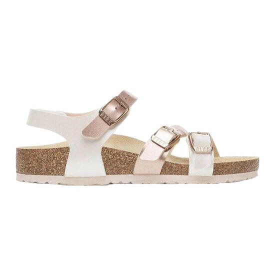 Sandali PelleBambini Birkenstock Kumba Split Beige Rame Metallico