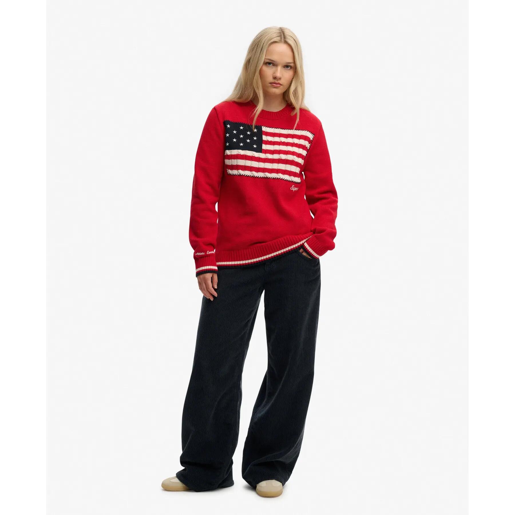 Pulli mit Rundhalsausschnitt und Americana-Flagge für Frauen Superdry Athletic E 2/5