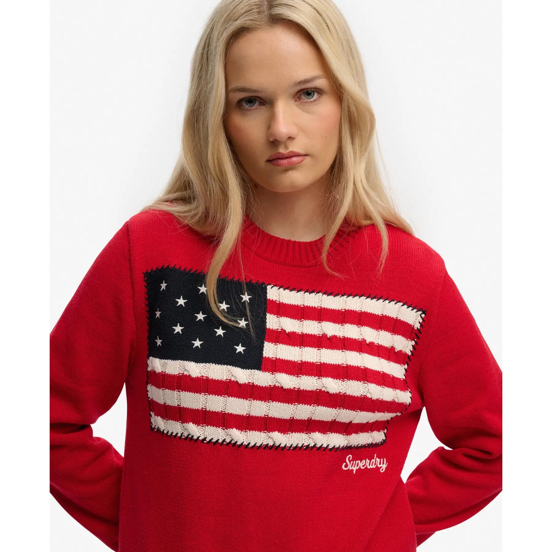 Pulli mit Rundhalsausschnitt und Americana-Flagge für Frauen Superdry Athletic E 5/5