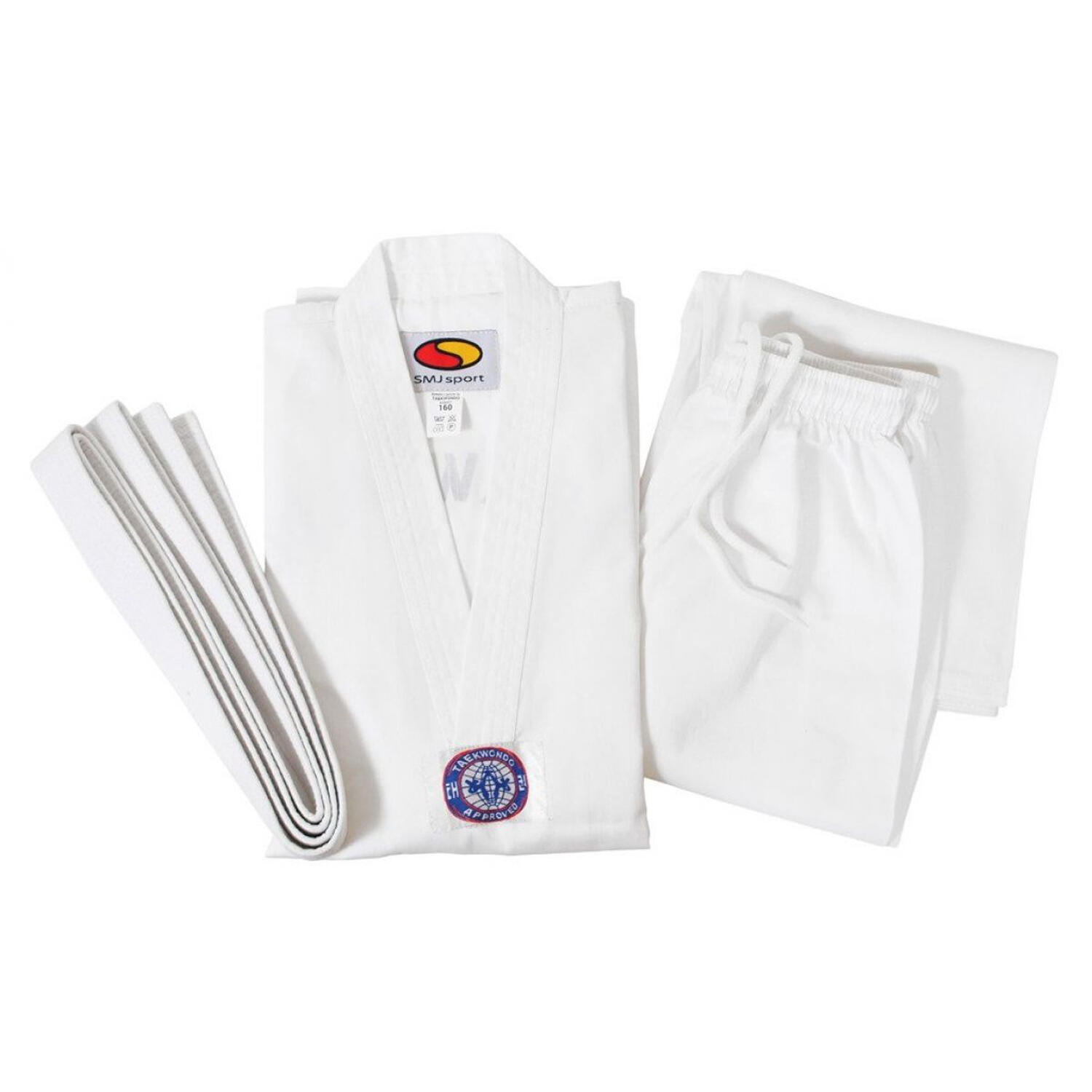 Dobok Taekwondo Uomo SMJ Sport Bianco 3/4
