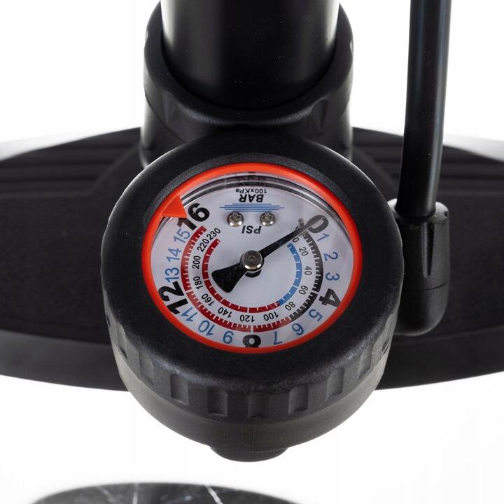 Pompa de picior cu manometru,16 bar / 230 PSI, 3 capete, 22 x 13 x 56-92.5 cm