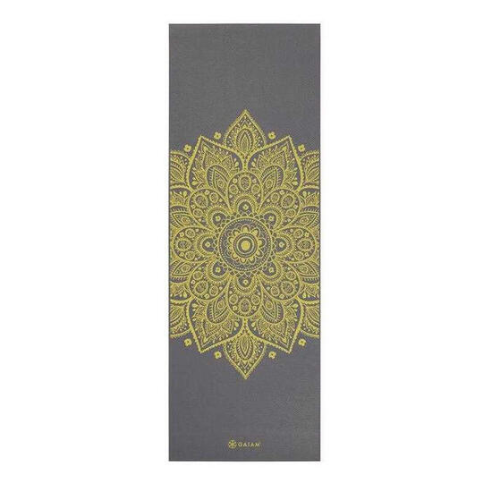 Yogamatte, Sonnenuhr Damen und Herren Zitronengelb/Grau