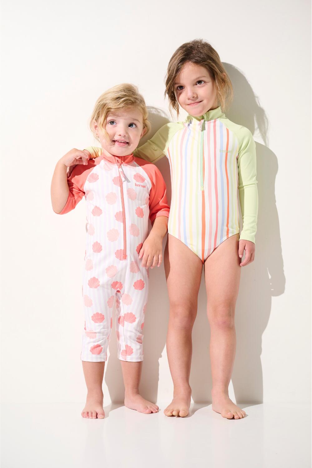 Maillot de bain 1 pièce manches longues anti-UV Fille, Multicolore, Flores 6/6