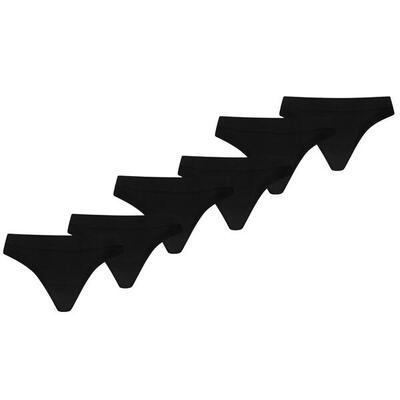 Dames sport string 3d knit 6-pack zwart