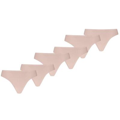 Dames strings invisible cotton 6-pack light pink