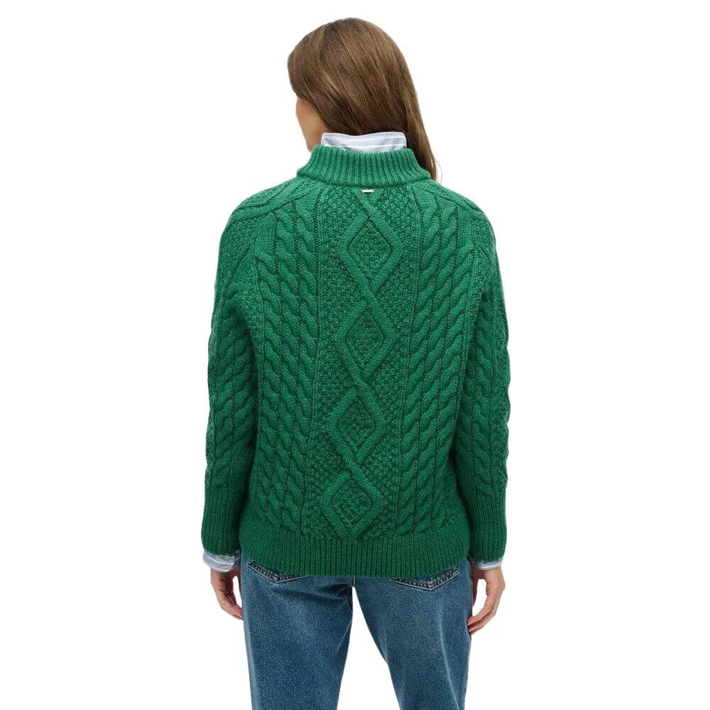 Pull col zippé torsadé femme Superdry Aran 3/5