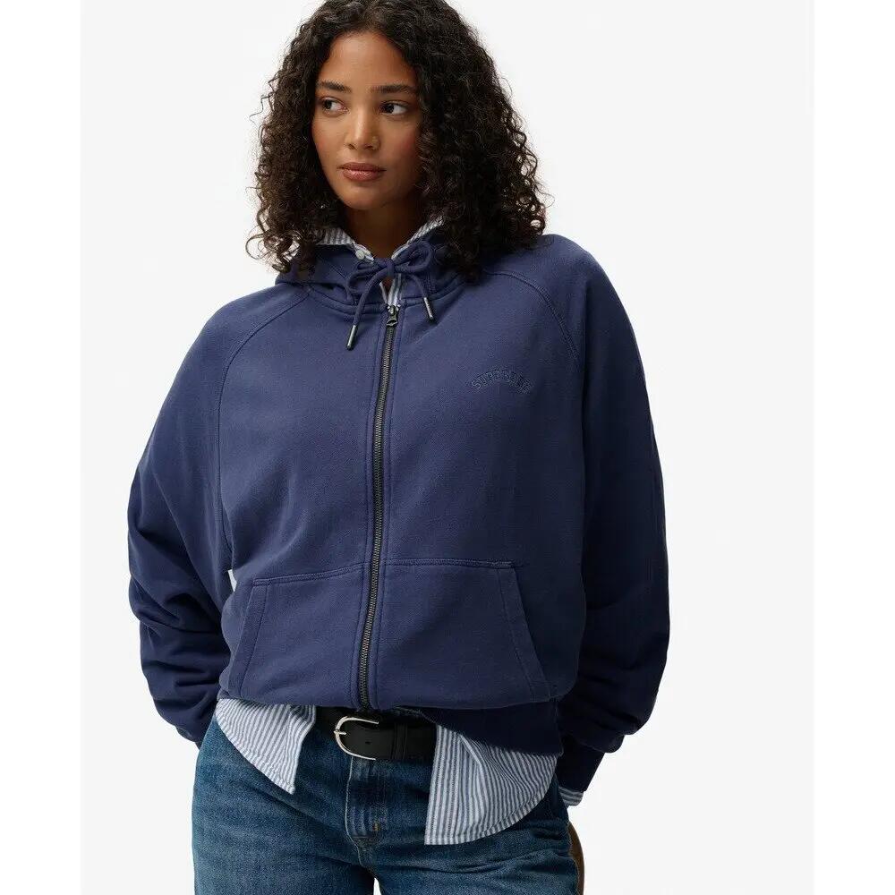 Sweatshirt à capuche zippé et logo teint en pièce femme Superdry Essential 2/7