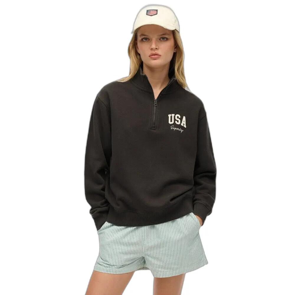 Dames sweatshirt met halve rits Superdry Athletic Essentials 3/5