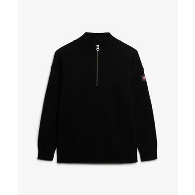 Vrouwelijke oversized half-zip trui met truckerkraag superdry