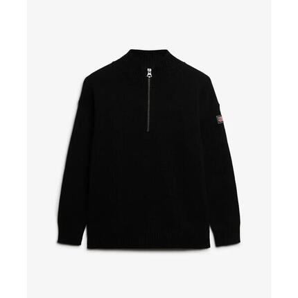 Vrouwelijke oversized half-zip trui met truckerkraag Superdry