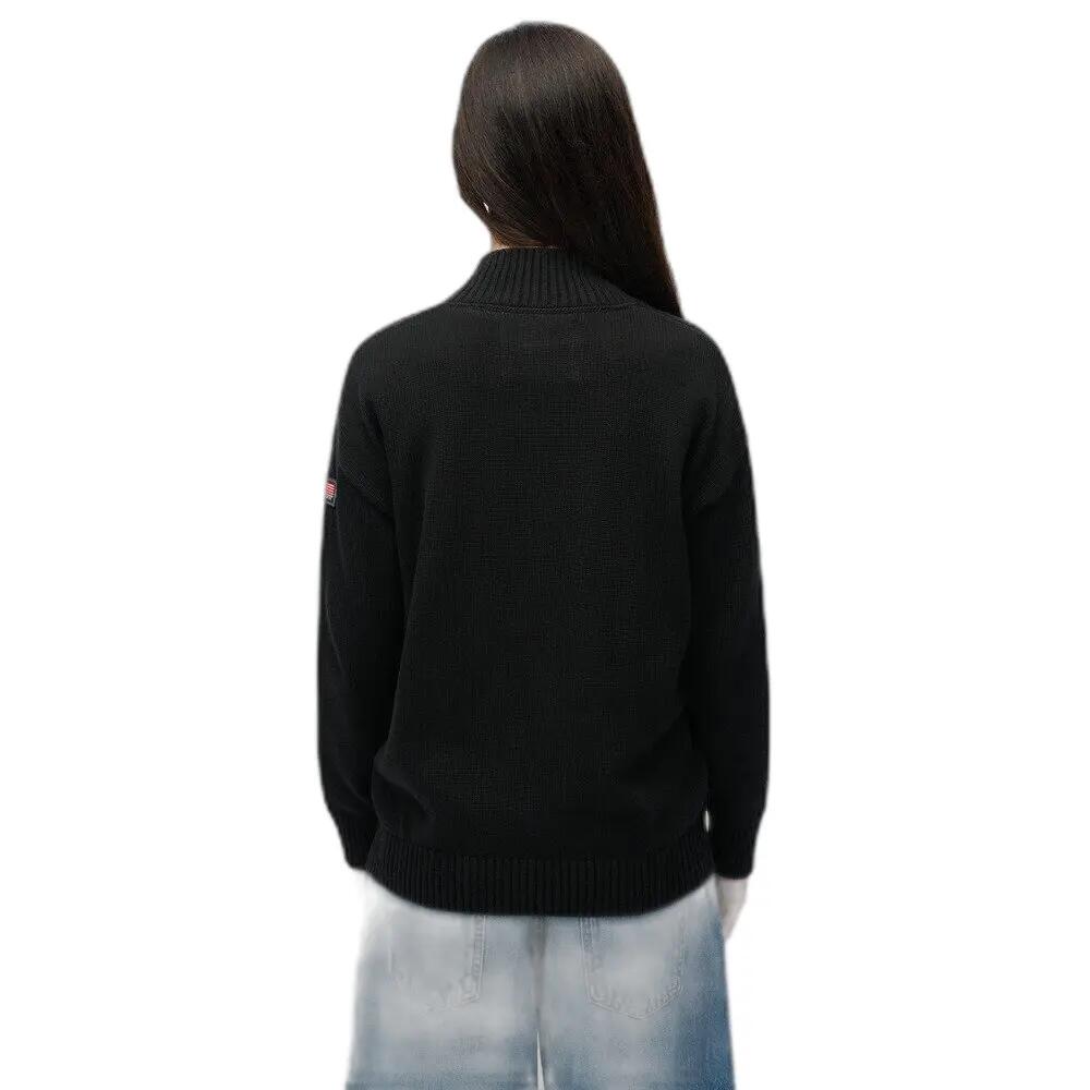 Vrouwelijke oversized half-zip trui met truckerkraag Superdry 4/6