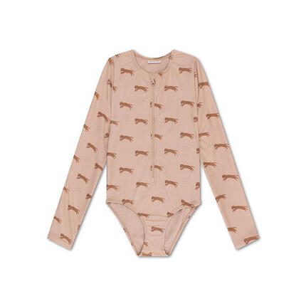 Maillot de bain anti-UV fille avec manches - Marron - Roamer - 122/128