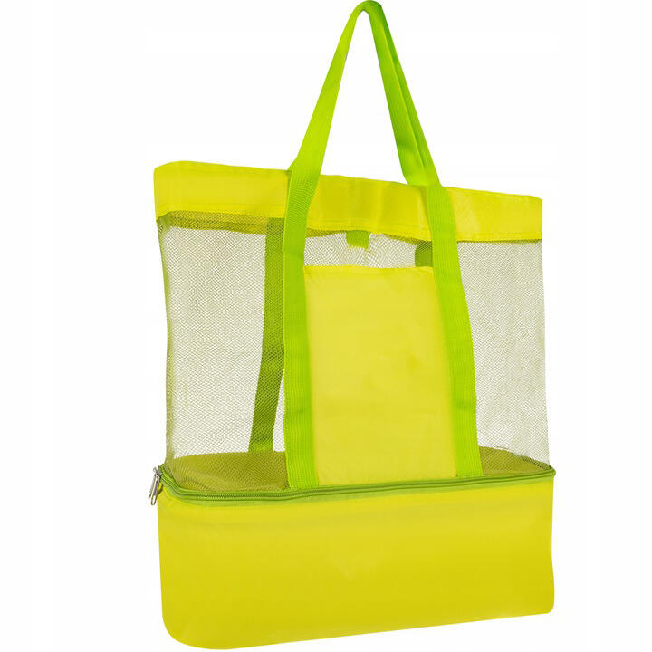 Geanta pentru plaja, 2 in 1, cu strat termoizolant, 20 l, 58x15x35 cm, verde