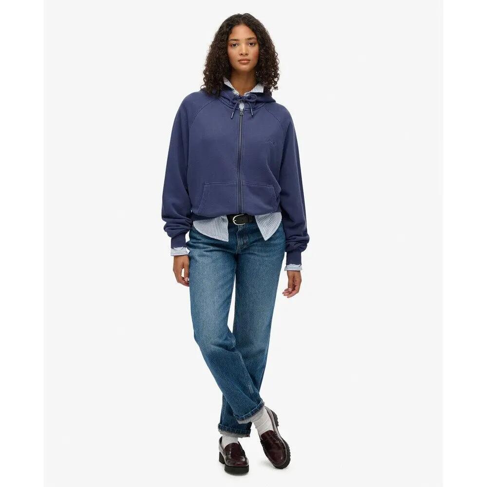 Sweatshirt à capuche zippé et logo teint en pièce femme Superdry Essential 4/7