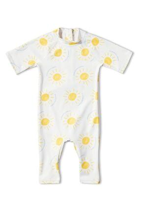 Combinaison de bain anti-UV manches courtes Bébé (6-18 mois) Jaune, Pacific