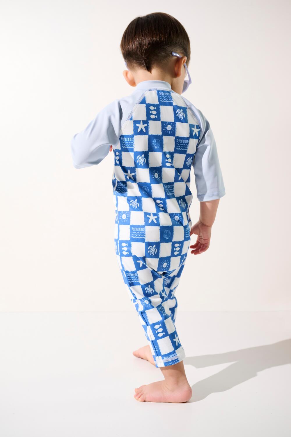 Combinaison de bain manches courtes anti-UV Enfant (2-4 ans) Bleu, Pacific 3/5